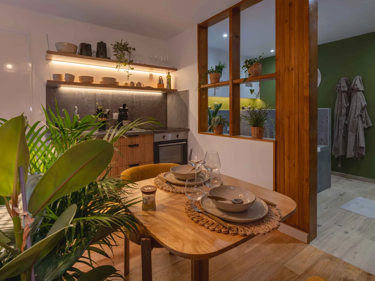 Verrière lumineuse cuisine — suite romantique La Parenthèse